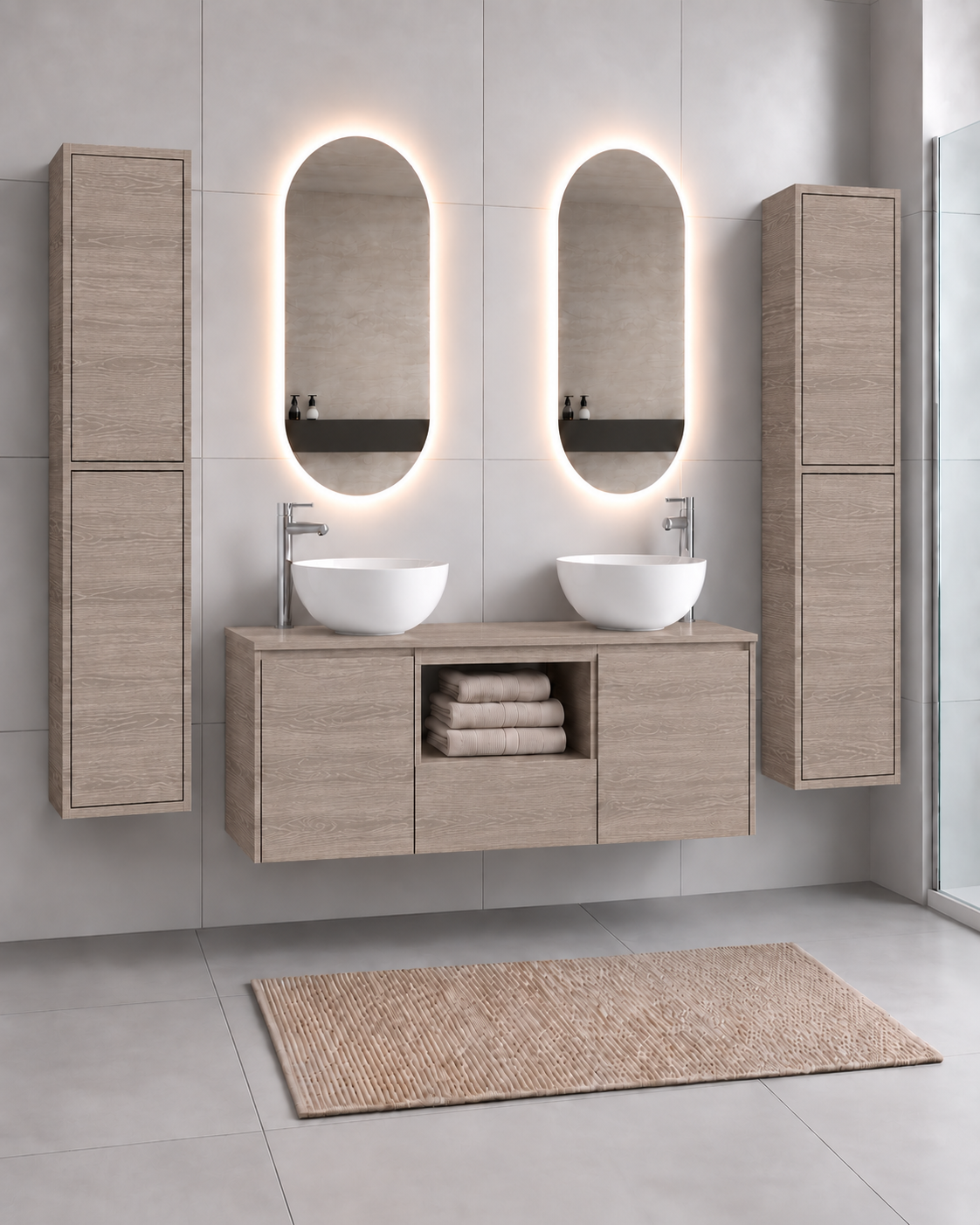 Mueble de baño AMALFI 120 DOBLE con 2 lavabos