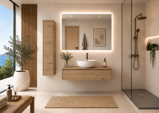 Mueble de baño FORMENTERA Estepa con lavabo sobre encimera