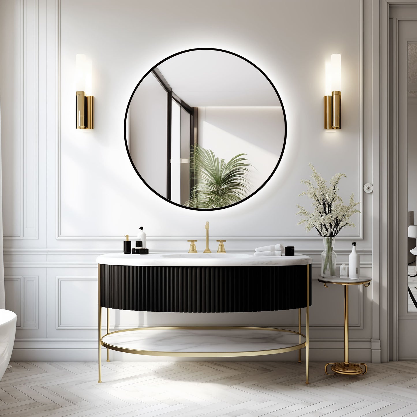 Ares Black LED Mirror