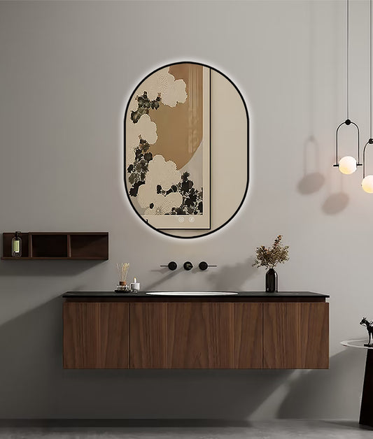 Selene Black LED Mirror