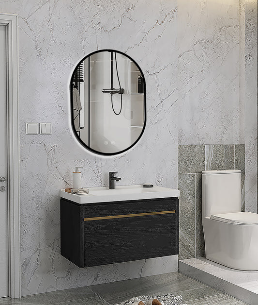 Selene Black LED Mirror