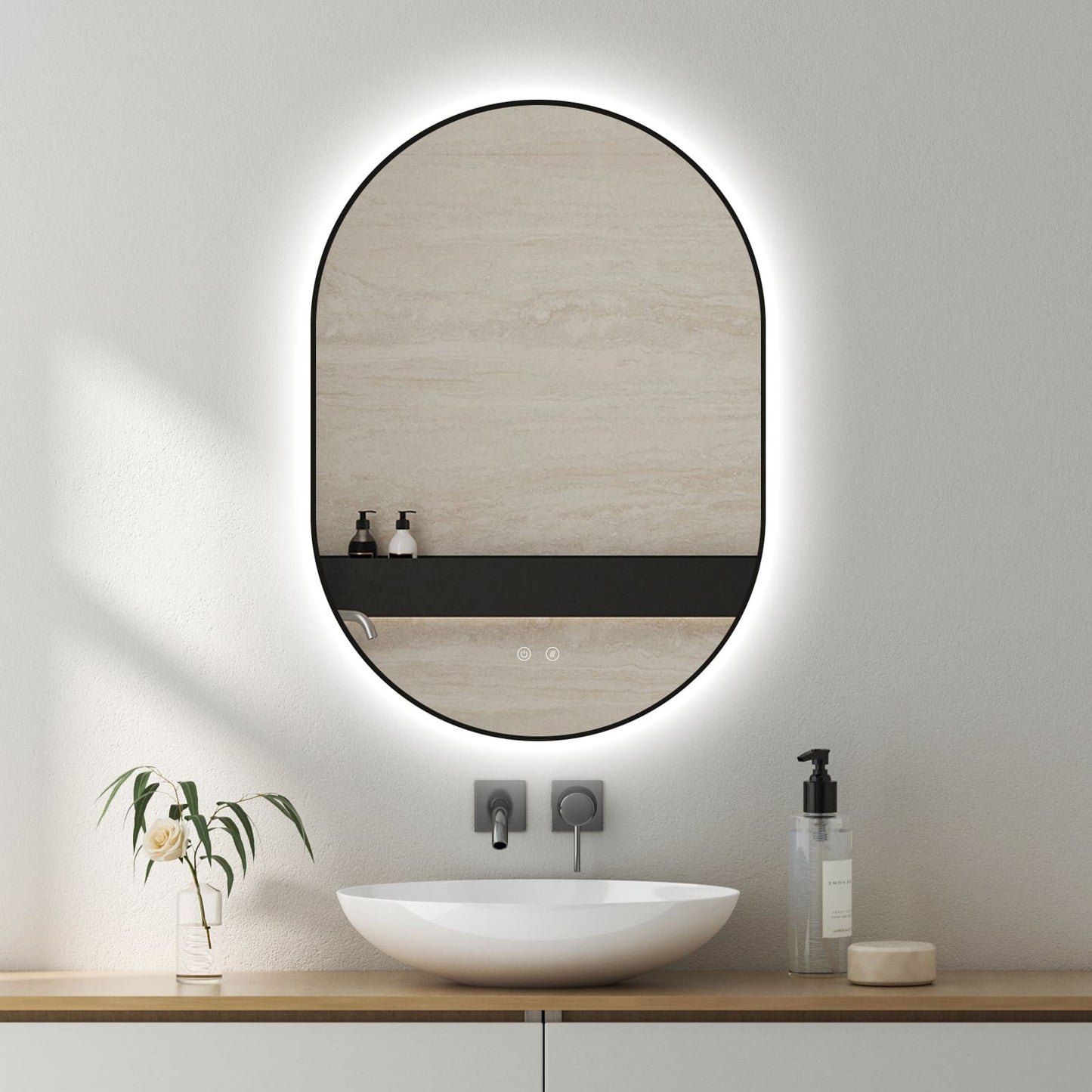 Selene Gold & Black LED Mirror