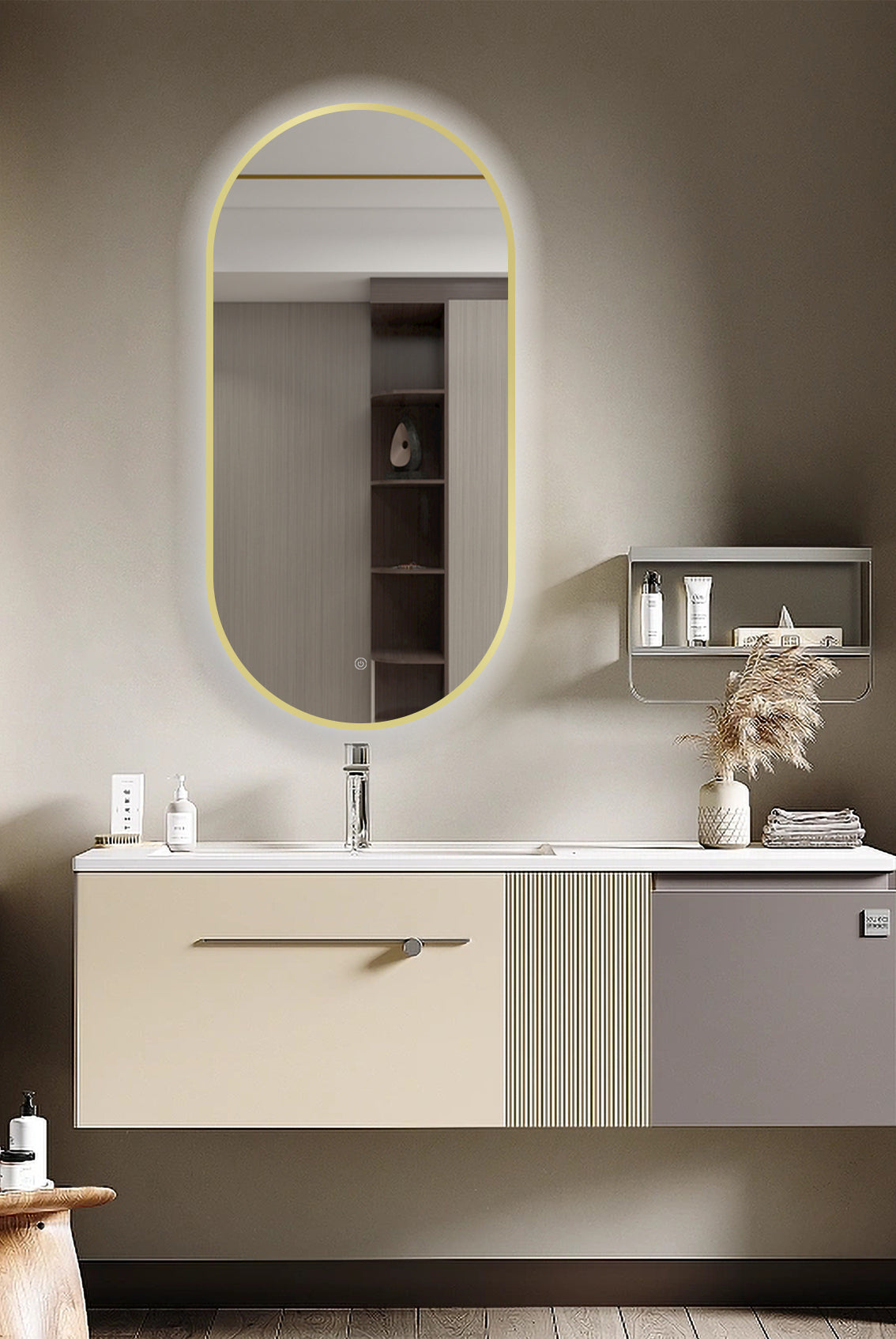Selene Black LED Mirror