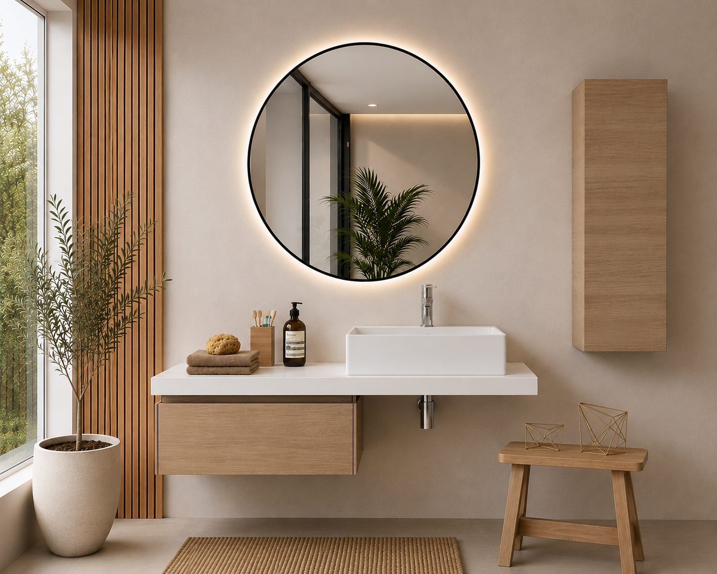 Mueble de baño c/modulo 60 cm color estepa y encimera 120 cm SICILIA