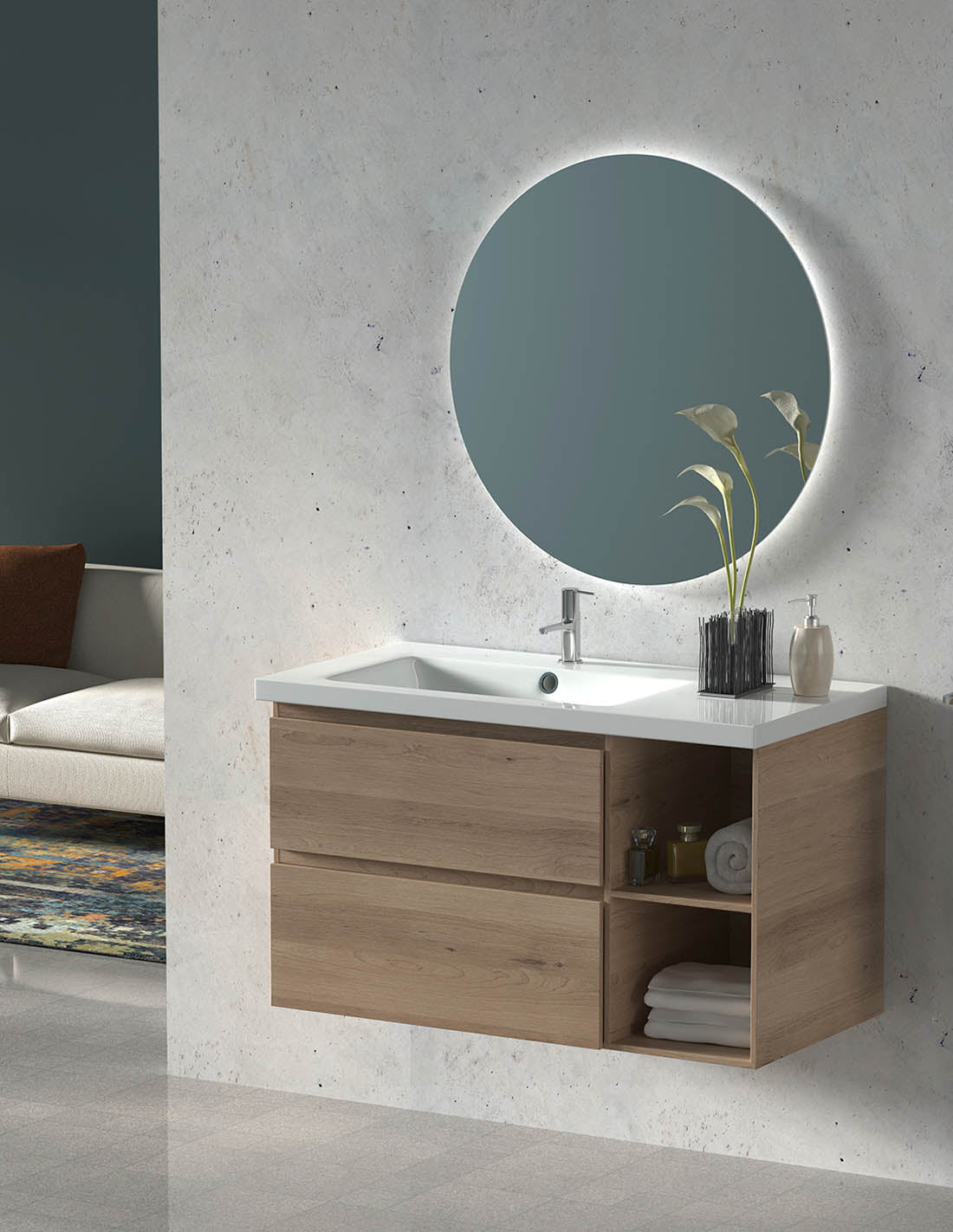 Zeus bathroom vanity with sink